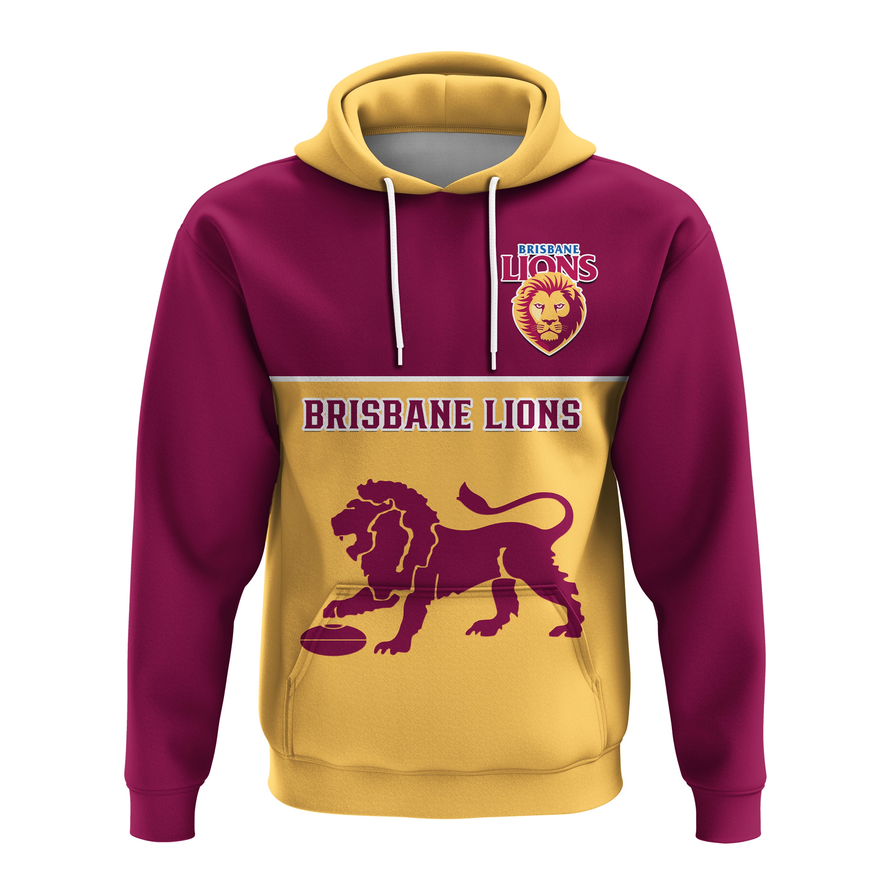 Brisbane Lions Football 2023 Hoodie Sporty Gold Version - Vibe Hoodie Shop