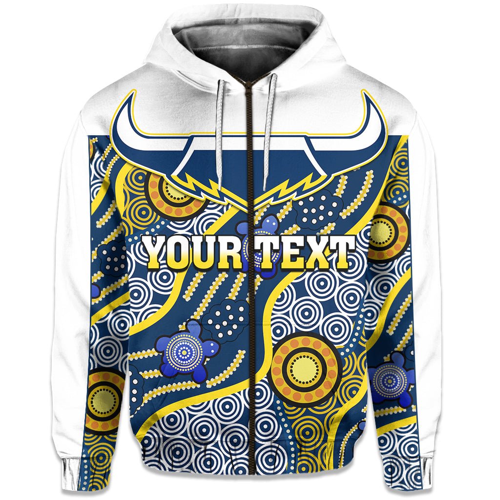 (Custom Personalised) Cowboys Zip Hoodie North Queensland Indigenous LT13 - Vibe Hoodie Shop