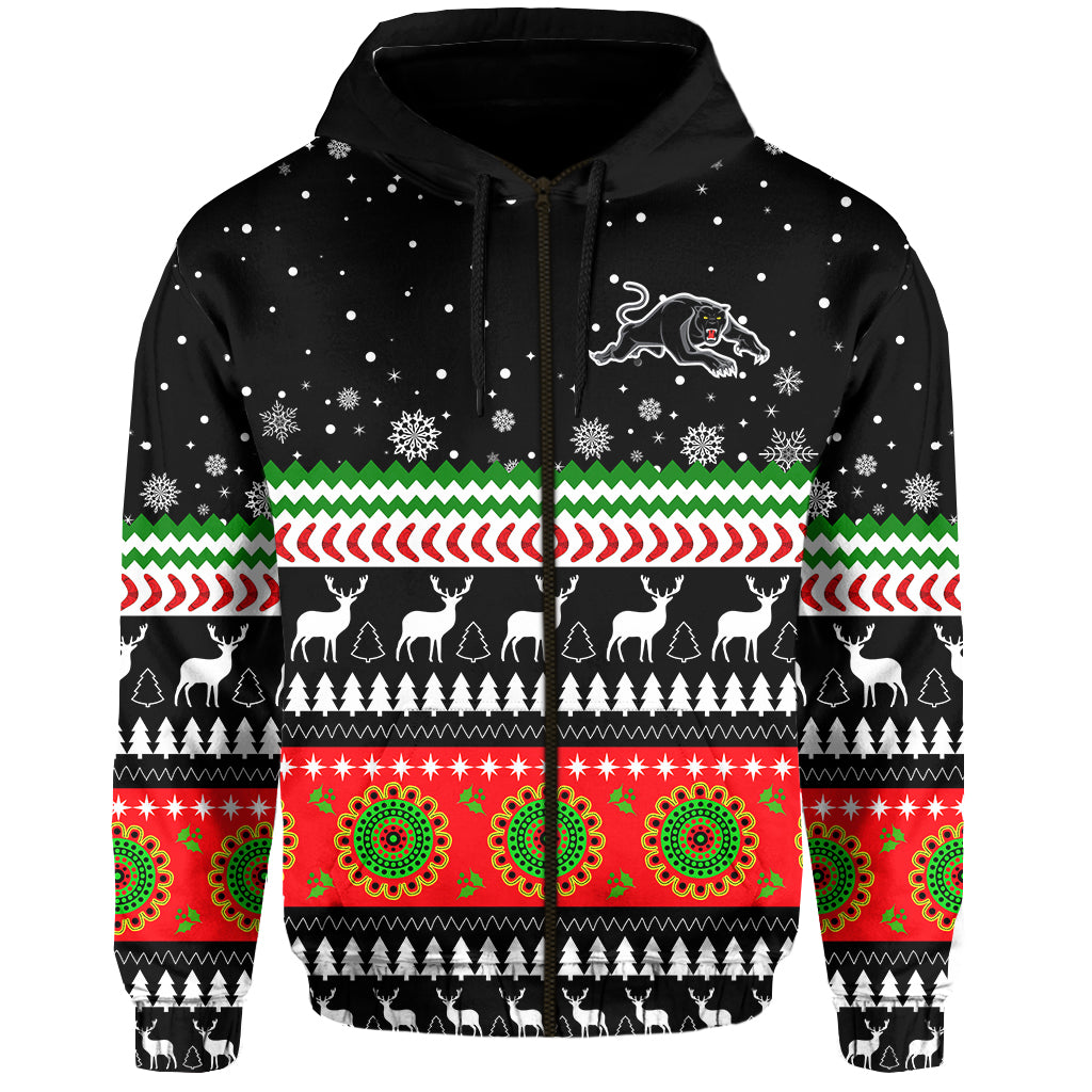 Panthers Zip Hoodie Penrith Christmas The Riff LT13 - Vibe Hoodie Shop