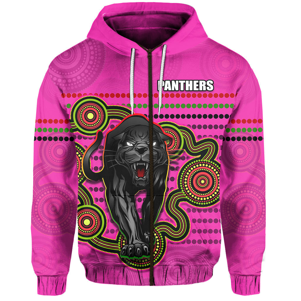 Panthers Indigenous Zip Hoodie Version Pink Alternate LT13 - Vibe Hoodie Shop