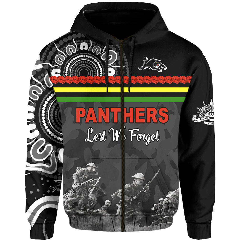 Panthers ANZAC Day Hoodie Aboriginal Lest We Forget Ver.02 LT13 - Vibe Hoodie Shop