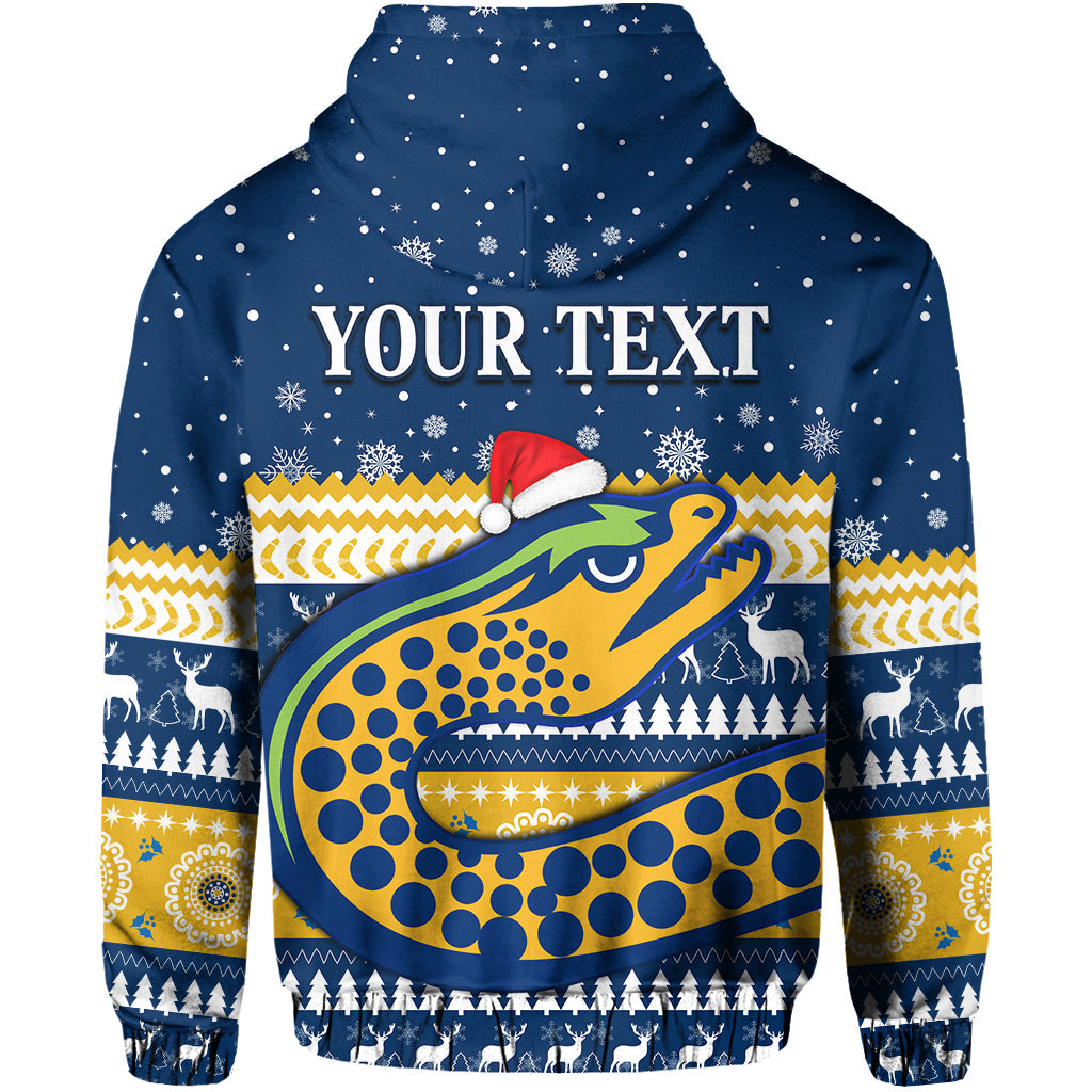 (Custom Personalised) Eels Rugby Hoodie Christmas Parramatta Blue LT13 - Vibe Hoodie Shop