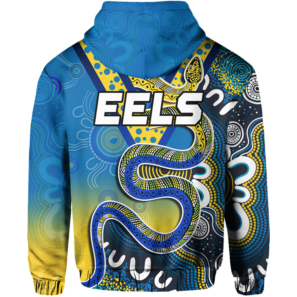 Eels Rugby Hoodie Aboriginal Art Sporty Style - Vibe Hoodie Shop