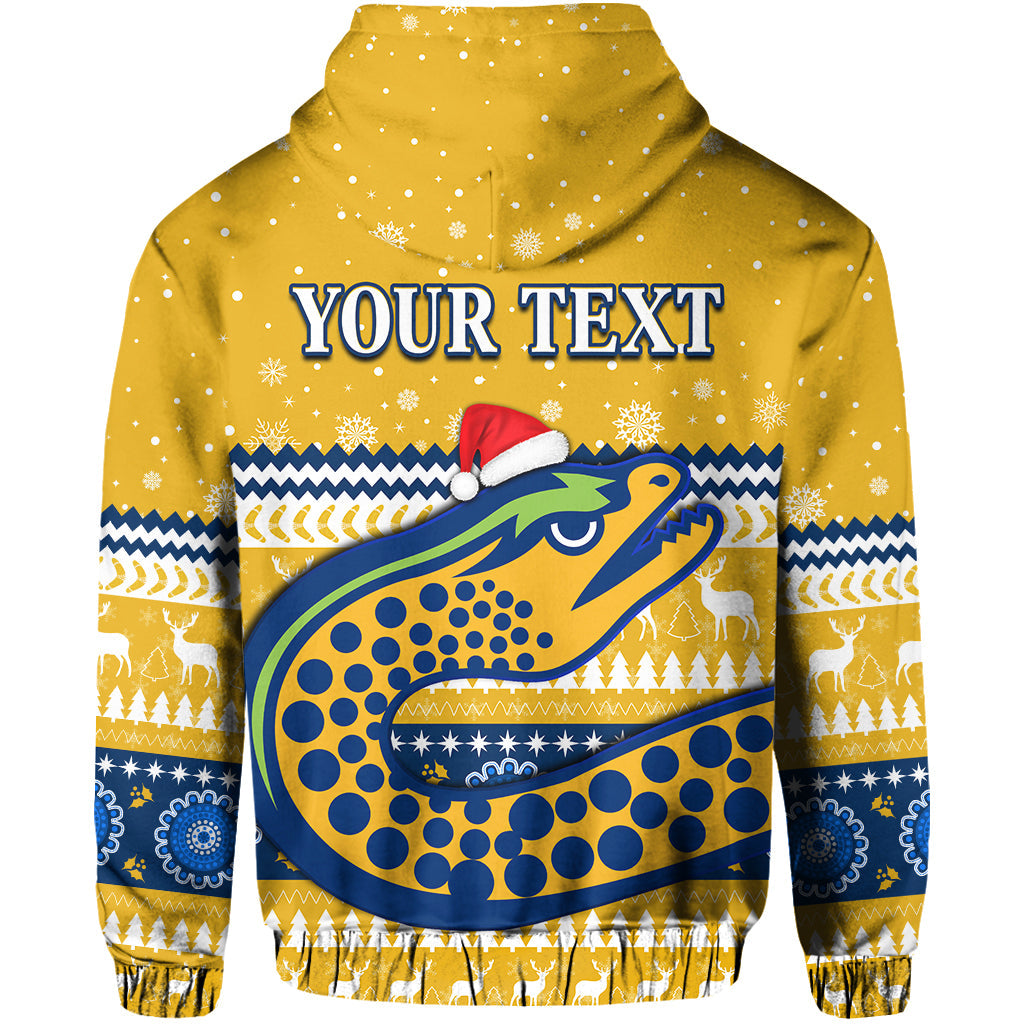 (Custom Personalised) Eels Rugby Hoodie Christmas Parramatta Gold LT13 - Vibe Hoodie Shop