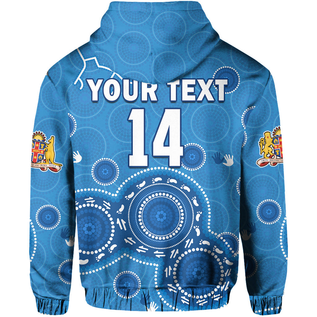 (Custom Text And Number) NSW Blues Rugby Hoodie New South Wales Aboriginal Dot Painting Unique Version - Vibe Hoodie Shop