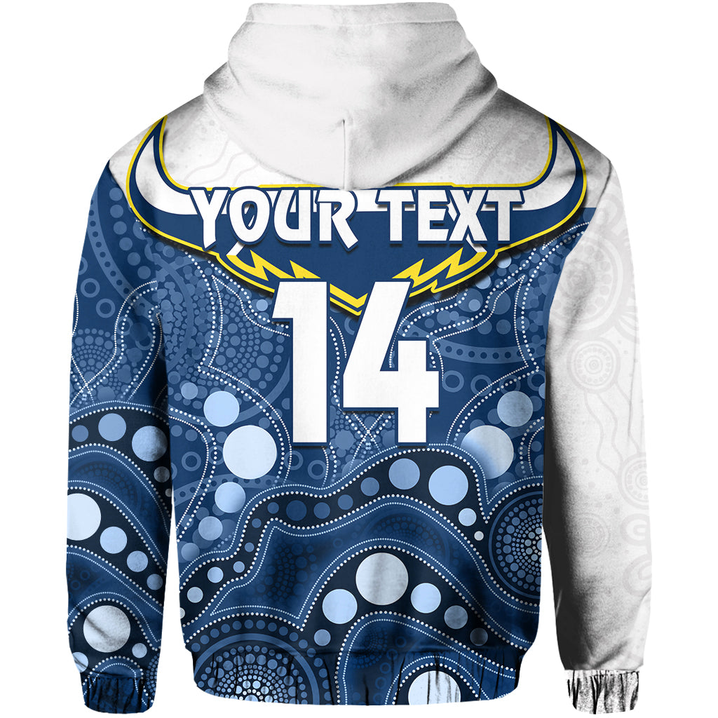 (Custom Text And Number) Cowboys Rugby Hoodie Indigenous Pattern 2022 Premiers Sporty Style - Vibe Hoodie Shop