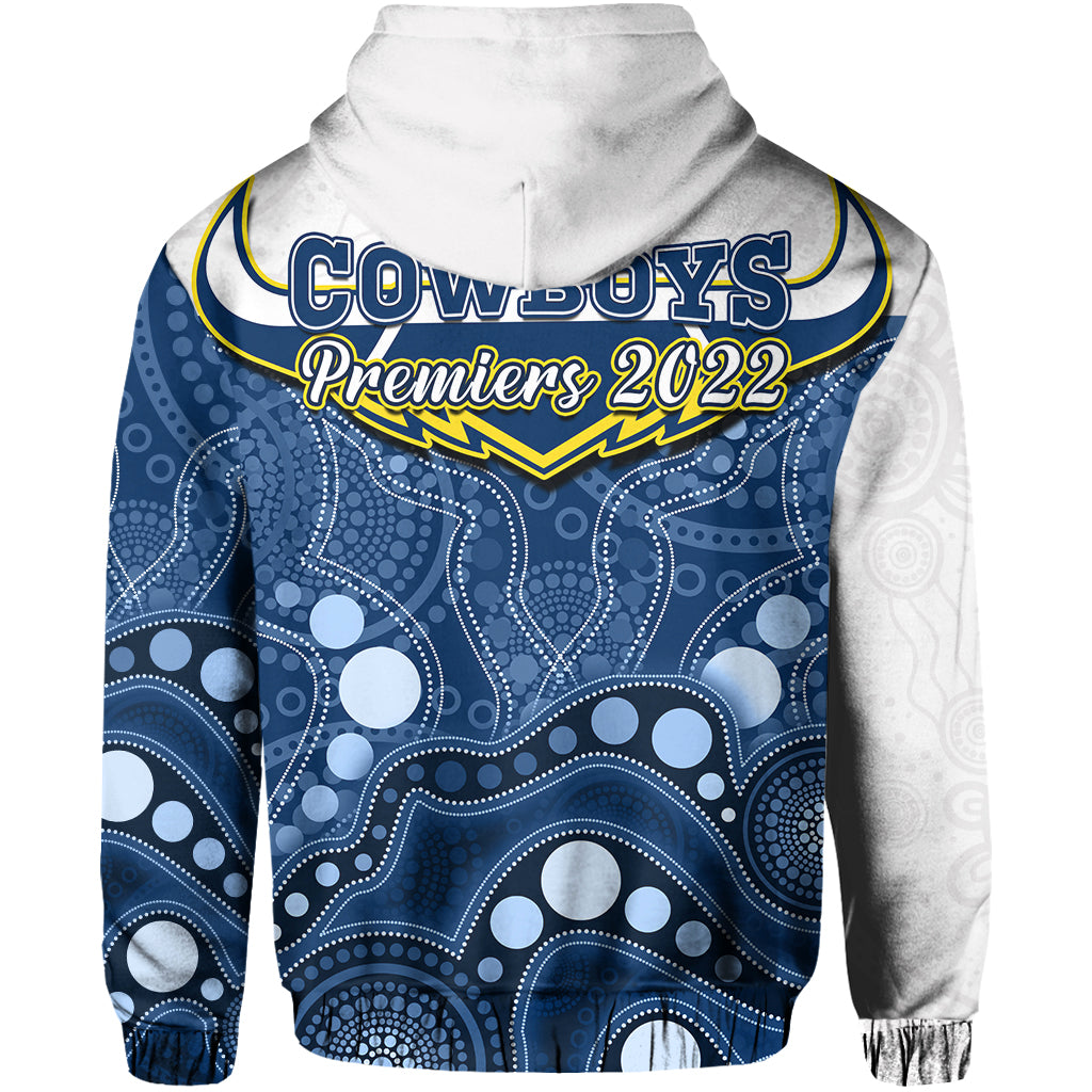 Cowboys Rugby Hoodie Indigenous Pattern 2022 Premiers Sporty Style - Vibe Hoodie Shop