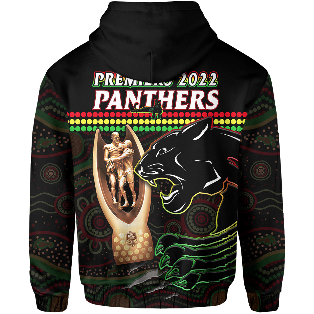 Panthers Rugby Hoodie The Riff 2022 Premiers Aboriginal Art - Vibe Hoodie Shop