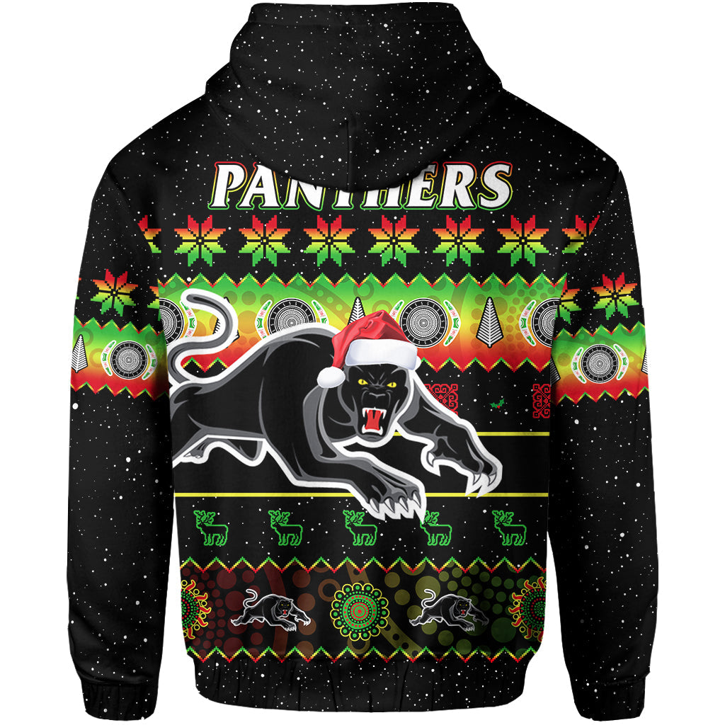 Penrith Panthers Christmas Hoodie The Riff Aboriginal Art Merry Xmas - Vibe Hoodie Shop