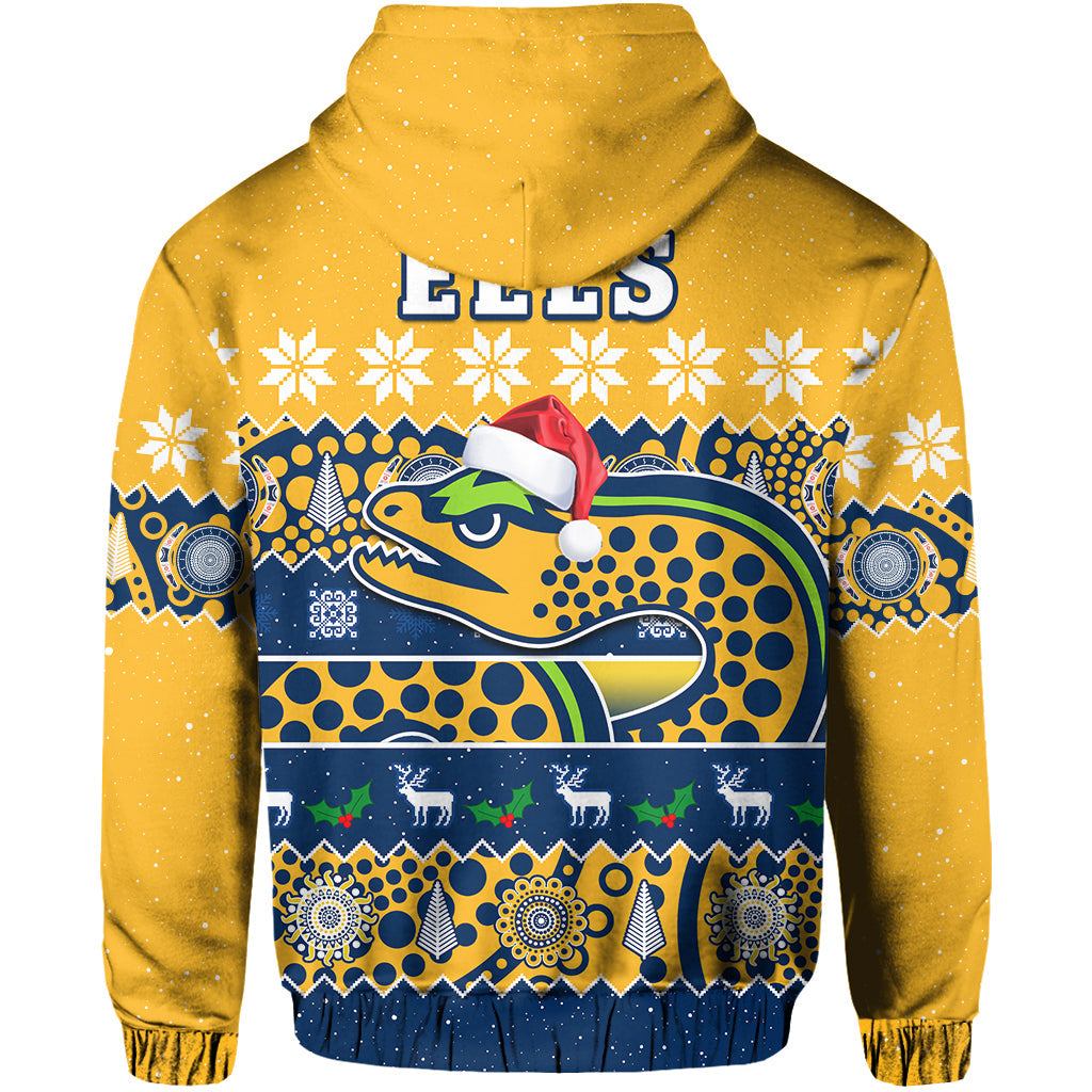 Parramatta Eels Christmas Hoodie Parra Aboriginal Art Merry Xmas - Vibe Hoodie Shop