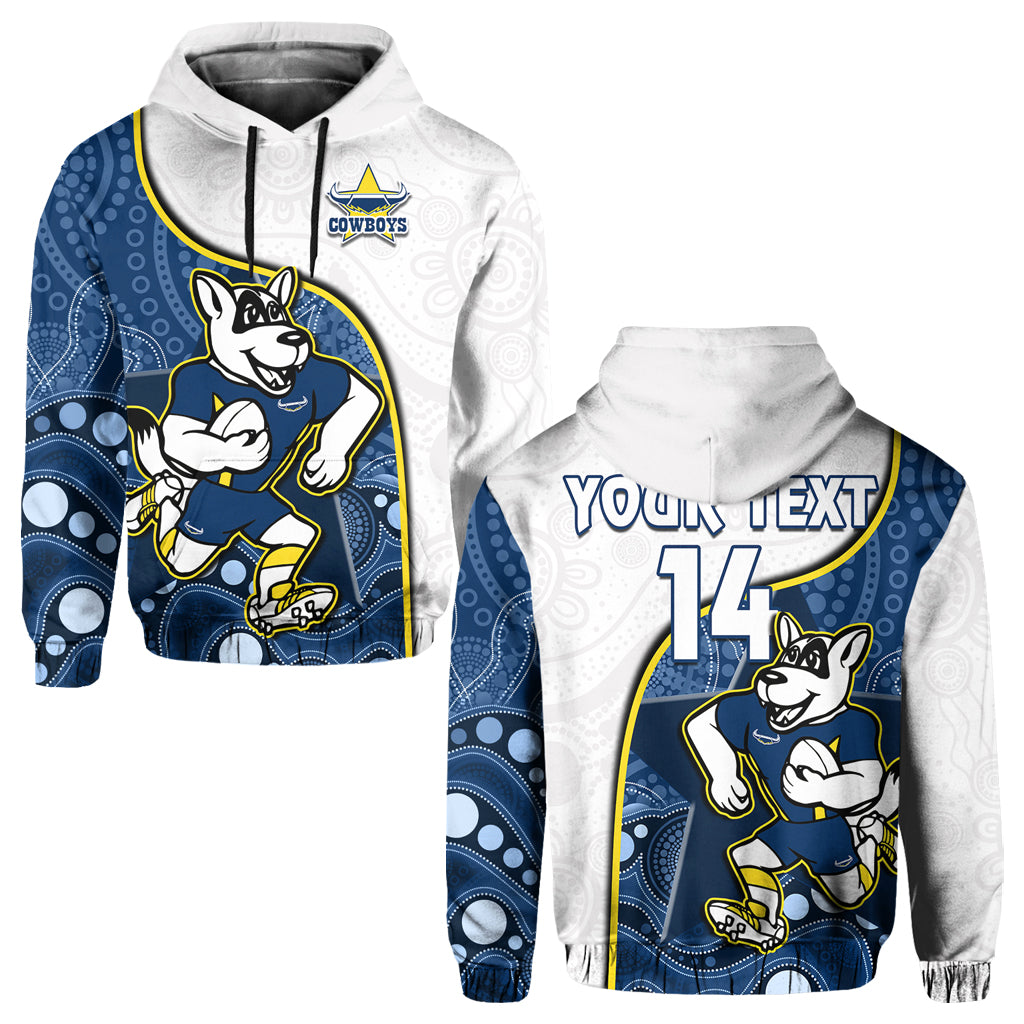 (Custom Text And Number) Cowboys Rugby Hoodie Macost Indigenous Pattern 2022 Premiers - Vibe Hoodie Shop