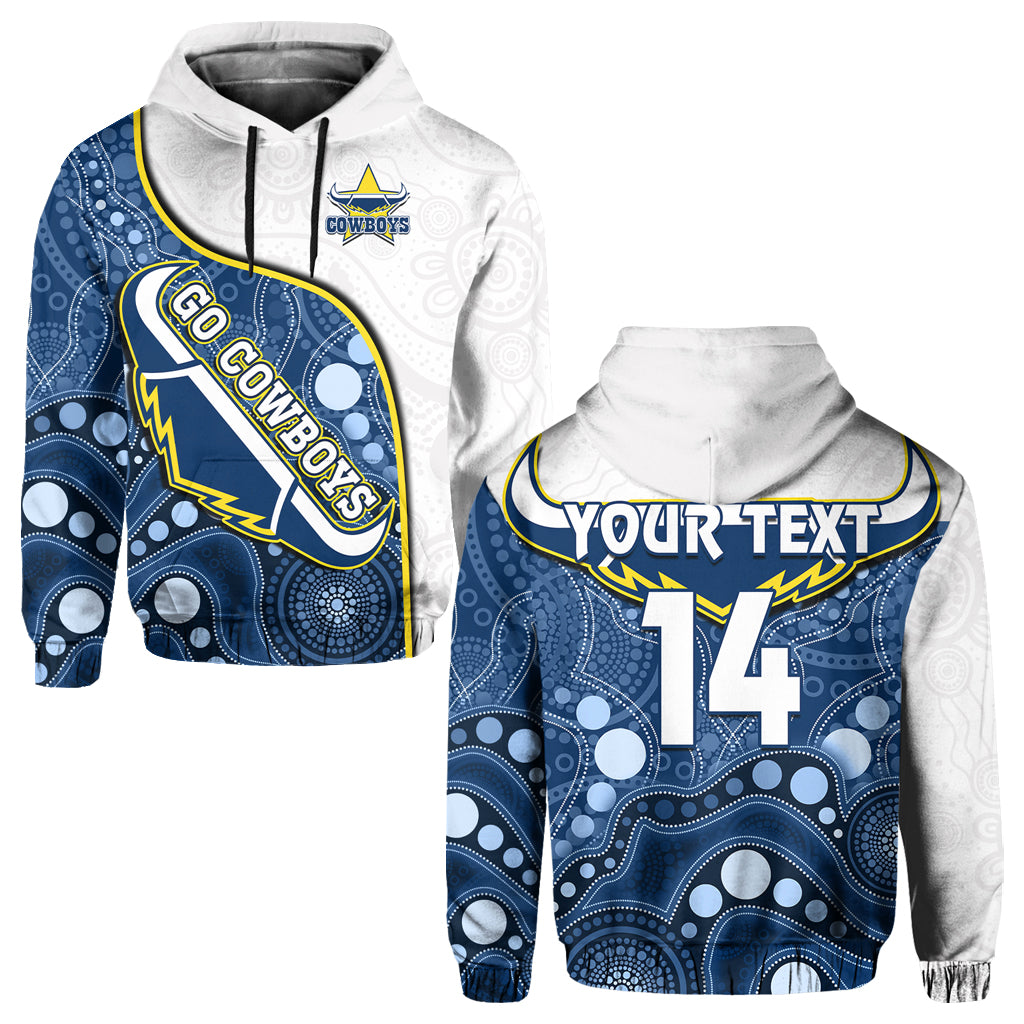 (Custom Text And Number) Cowboys Rugby Hoodie Indigenous Pattern 2022 Premiers Sporty Style - Vibe Hoodie Shop