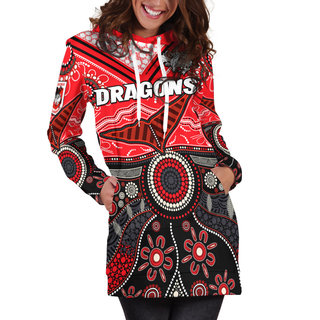 custom-text-and-number-dragons-rugby-hoodie-dress-indigenous-pattern-artsy-version