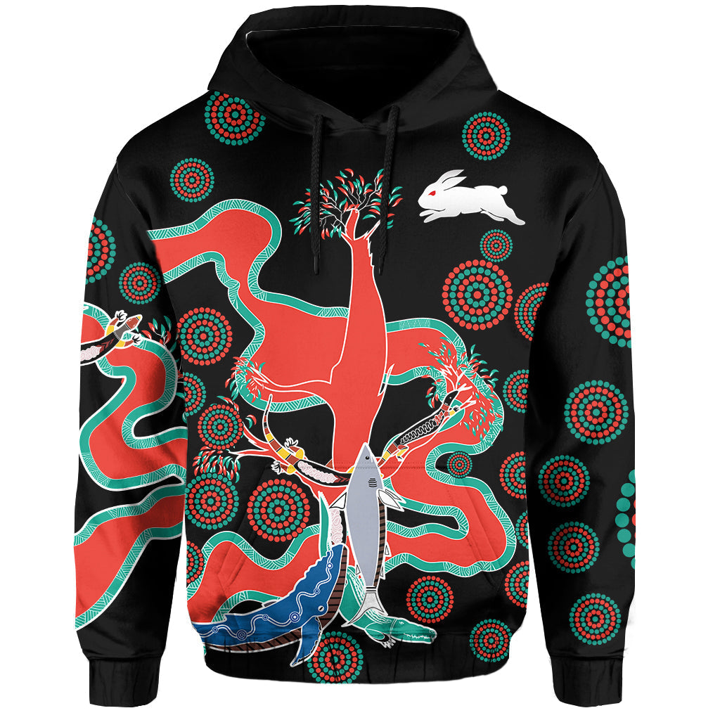 Rabbitohs Hoodie Go The Bunnies Aboriginal LT13 - Vibe Hoodie Shop