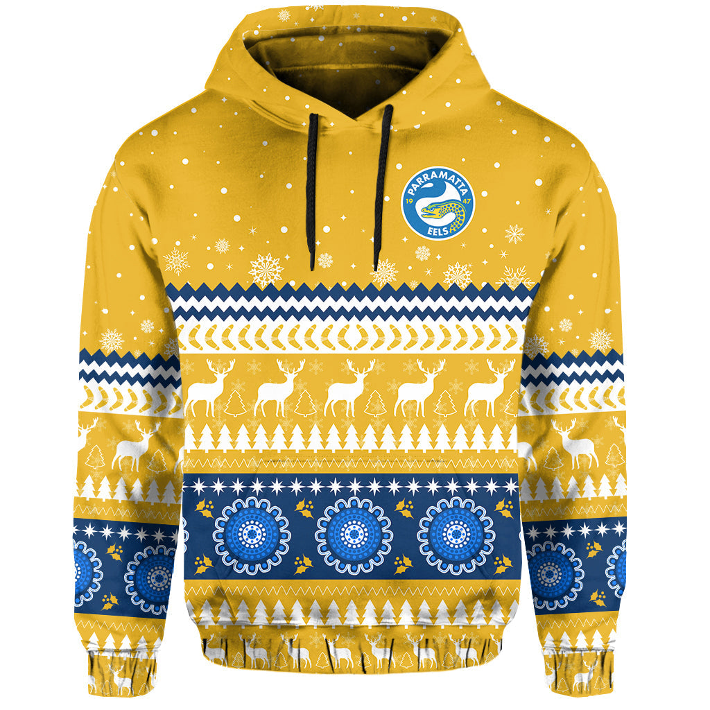 Eels Rugby Hoodie Christmas Parramatta Gold LT13 - Vibe Hoodie Shop