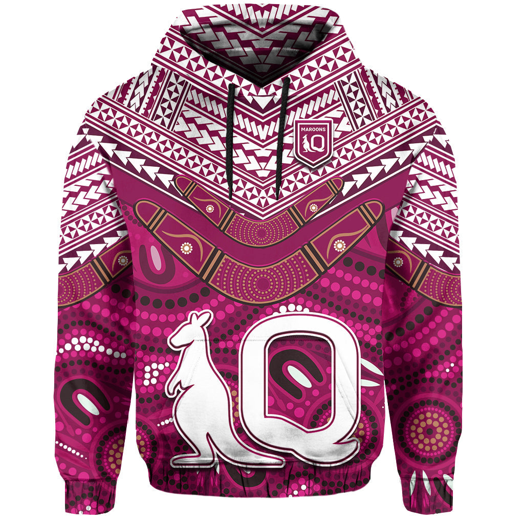QLD Maroons Hoodie Aboriginal and Polynesia Admirable LT13 - Vibe Hoodie Shop
