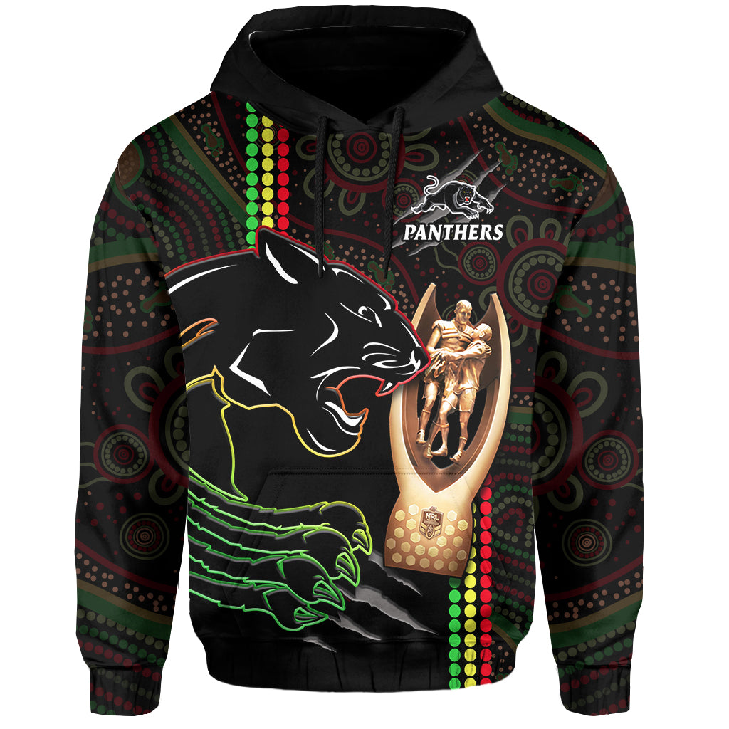 Panthers Rugby Hoodie The Riff 2022 Premiers Aboriginal Art - Vibe Hoodie Shop