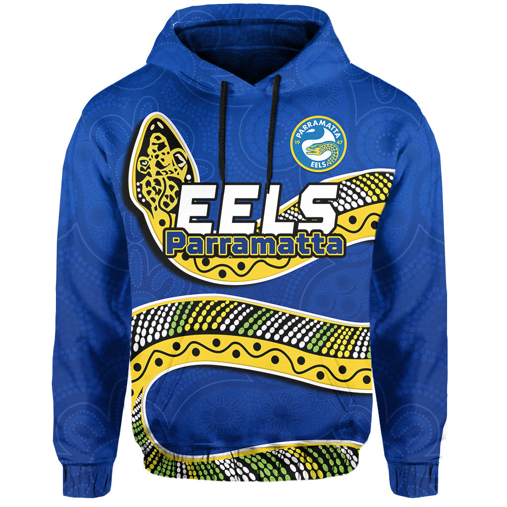 Eels Rugby Hoodie Aboriginal Art Simple Style - Vibe Hoodie Shop