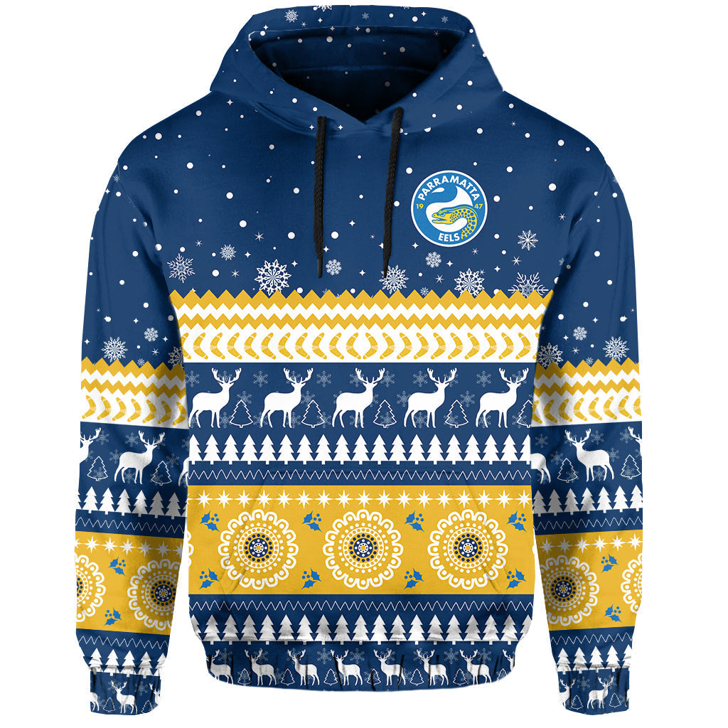 Eels Rugby Hoodie Christmas Parramatta Blue LT13 - Vibe Hoodie Shop