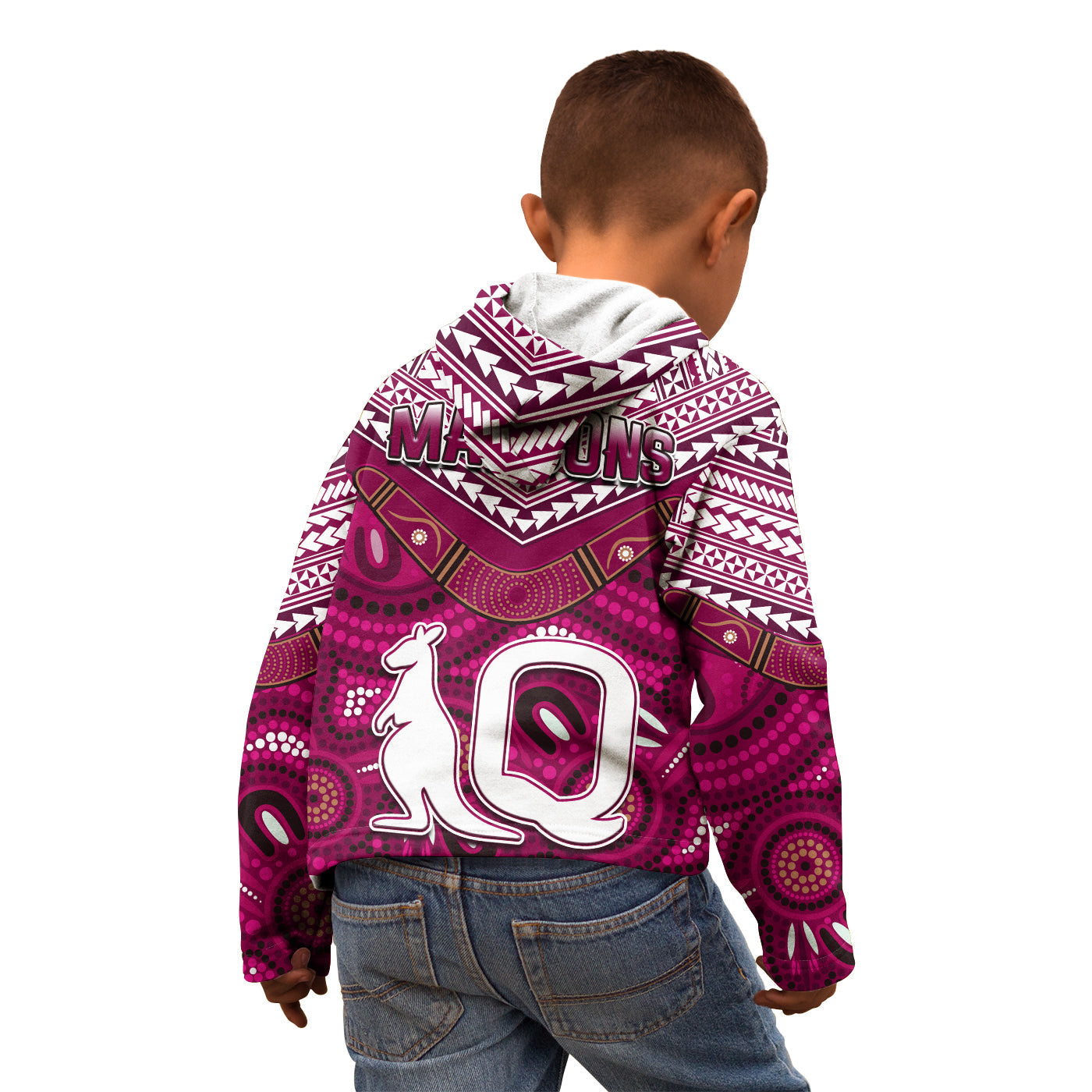 QLD Maroons Hoodie KID Aboriginal and Polynesia Admirable - Vibe Hoodie Shop