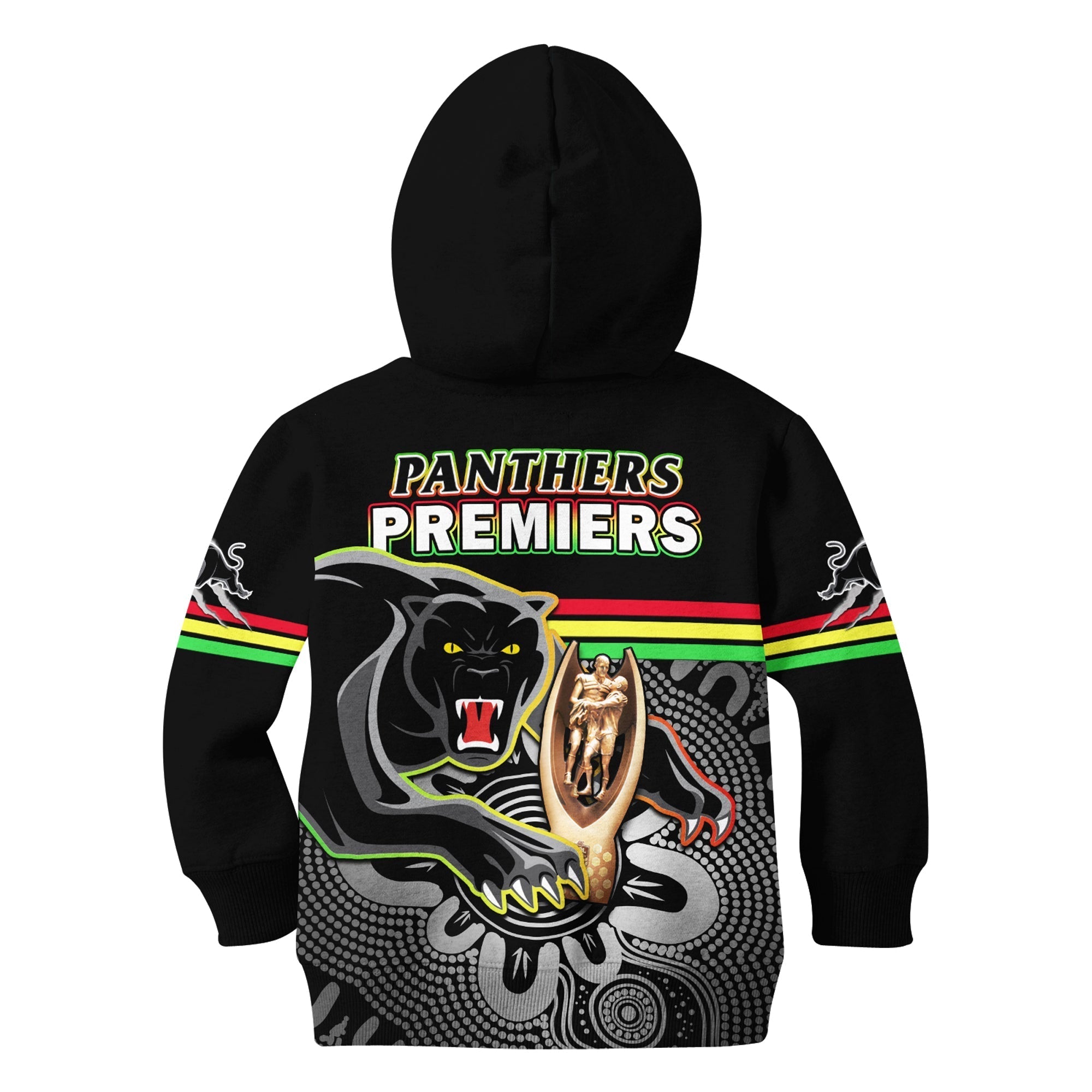 Panthers Rugby Hoodie KID Pennies Premiers 2022 Back To Back Indigenous Original - Vibe Hoodie Shop