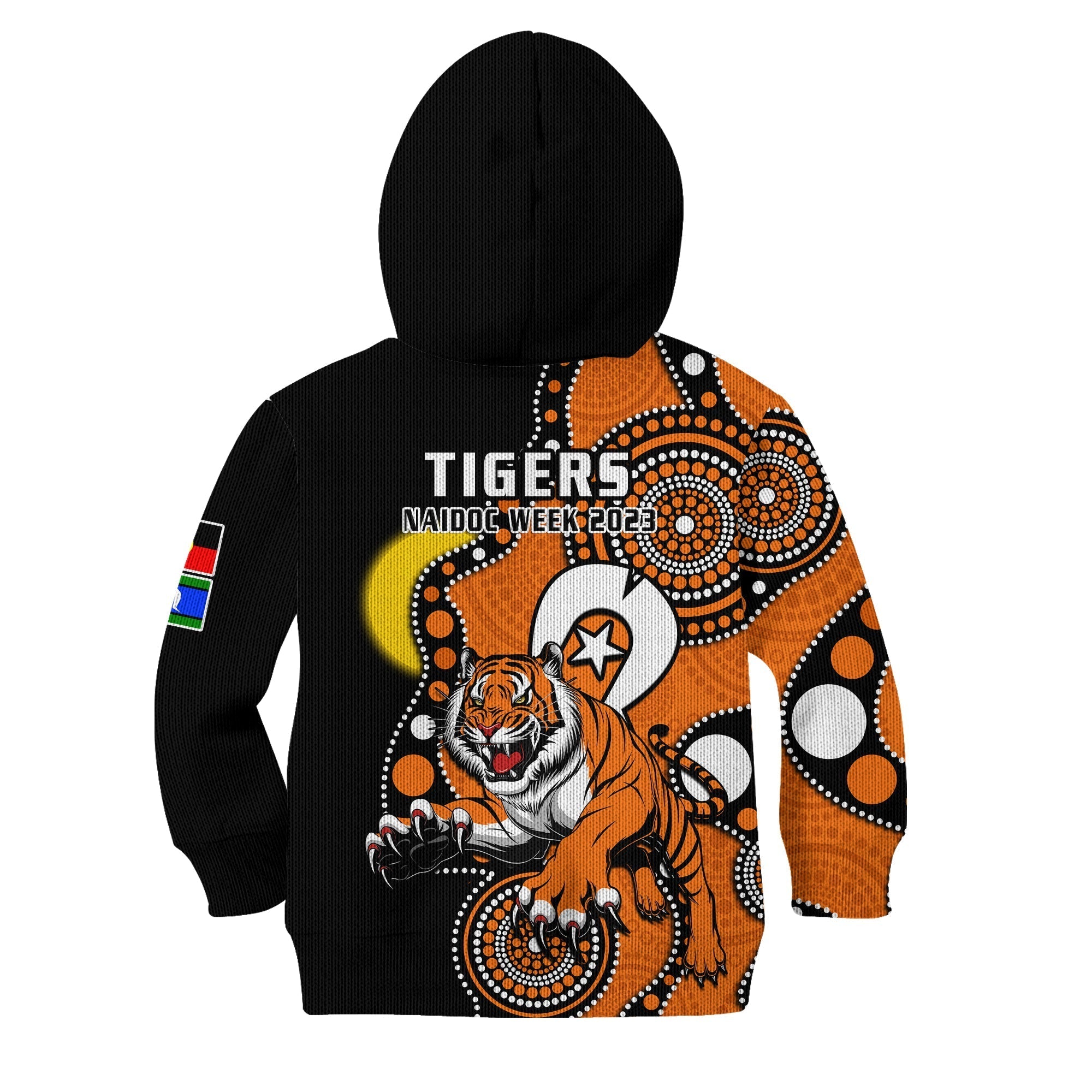 wests-tigers-rugby-naidoc-2023-hoodie-kid-for-our-elders-indigenous-art