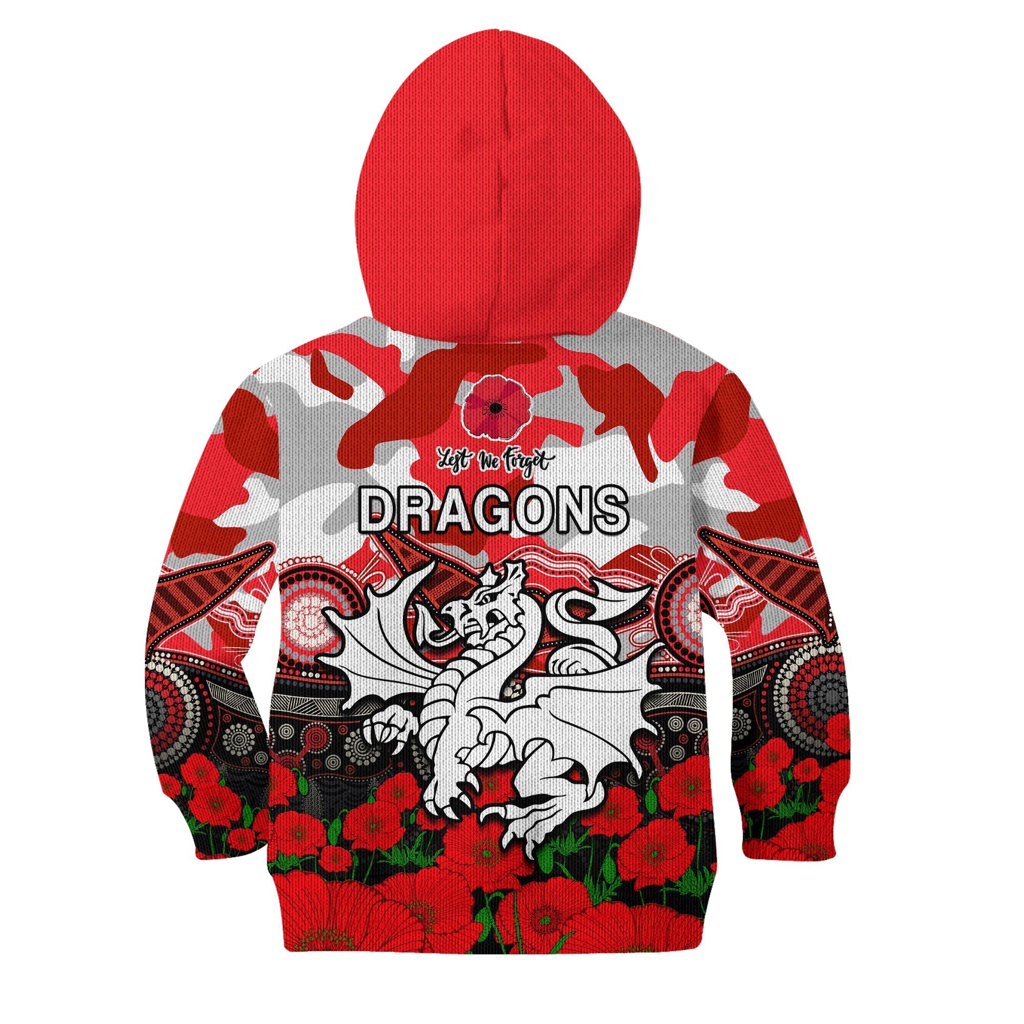 dragons-rugby-anzac-2023-hoodie-kid-aboriginal-mix-poppy-lest-we-forget