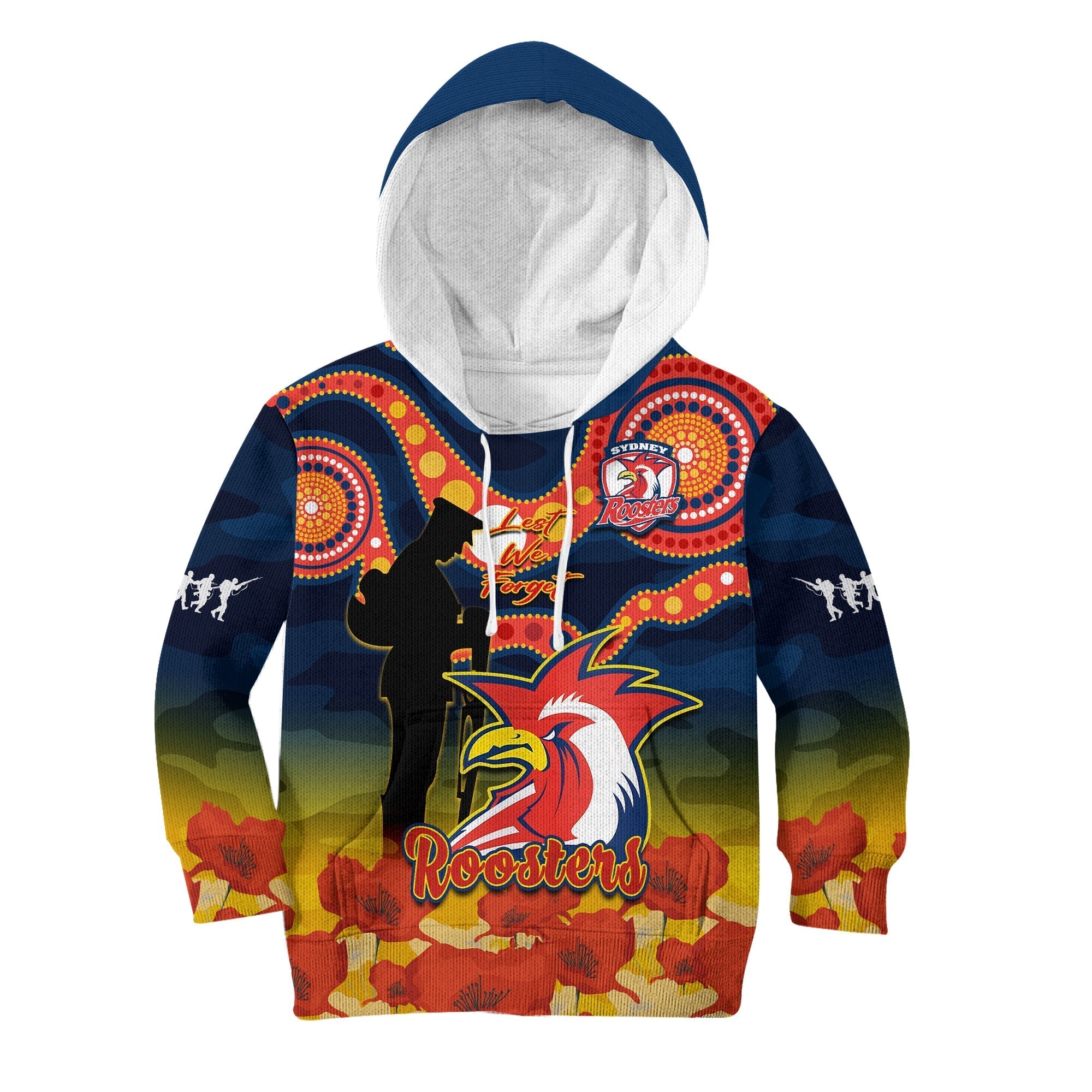 roosters-rugby-anzac-2023-hoodie-kid-dots-poppy-mix-camouflage-lest-we-forget