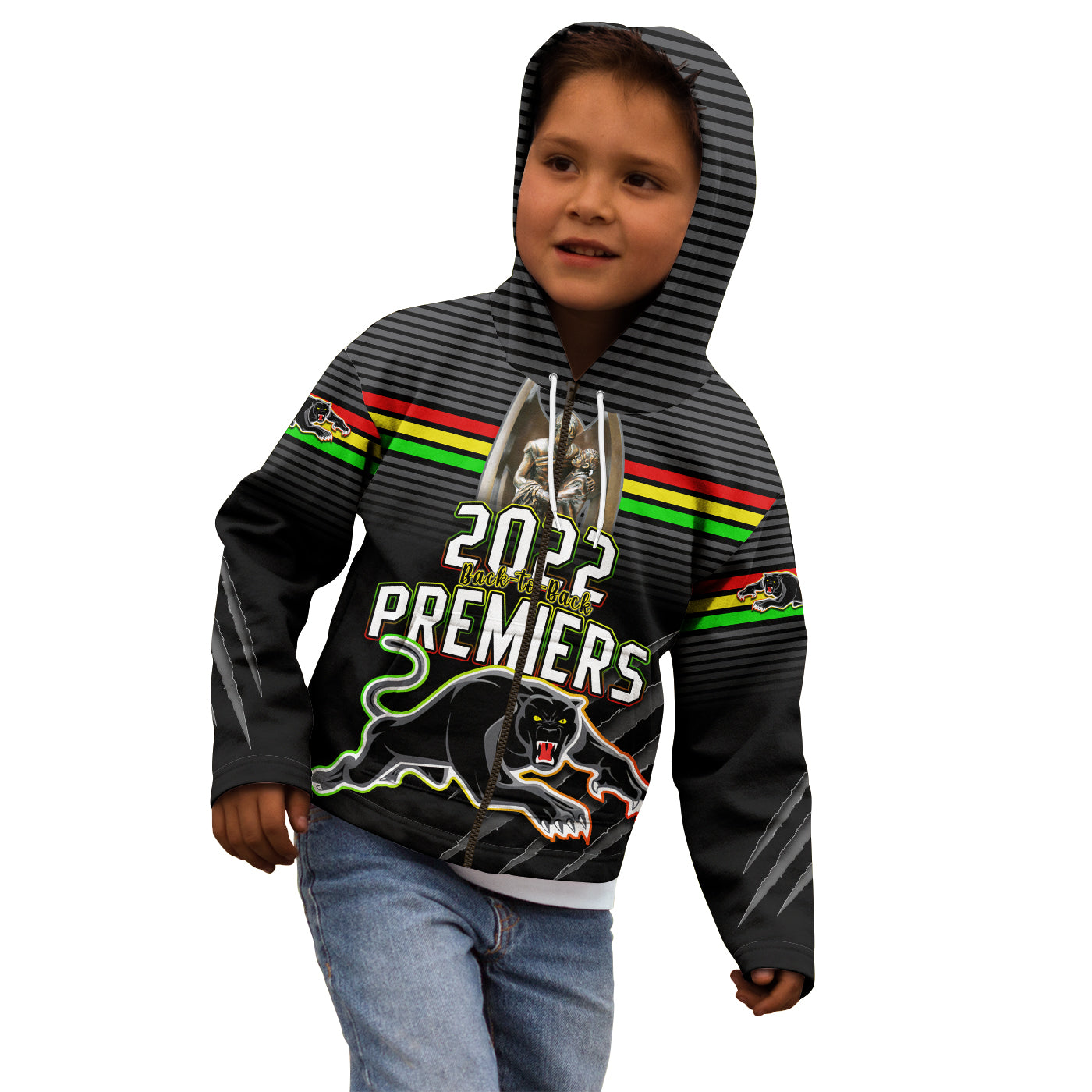 Panthers Proud Hoodie KID Back to Back Premiers 2022 Version Black - Vibe Hoodie Shop