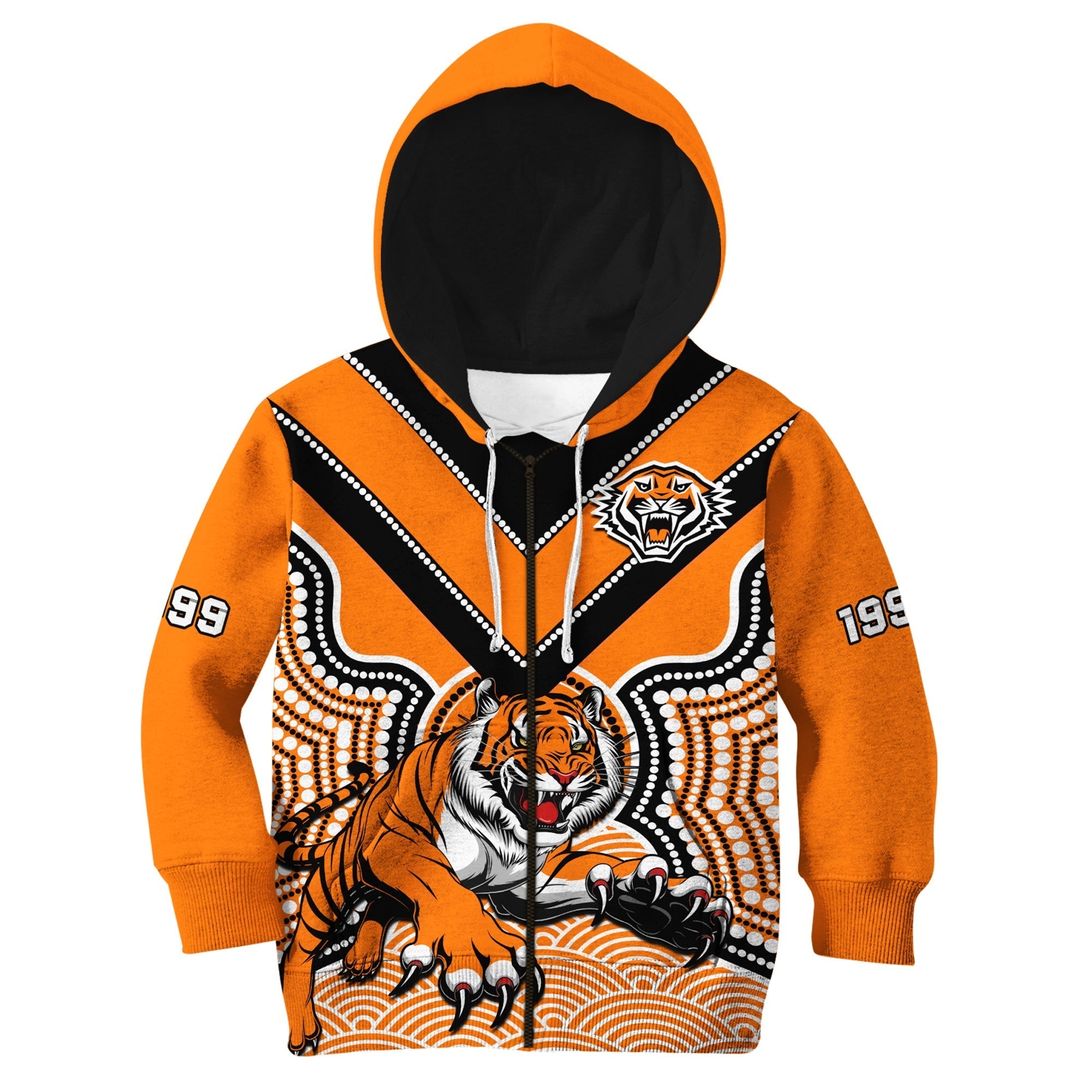 custom-text-and-number-wests-tigers-hoodie-kid-indigenous-artsy