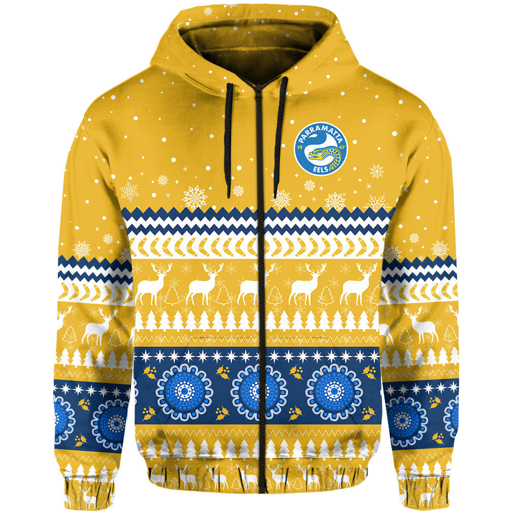 Eels Rugby Hoodie Christmas Parramatta Gold LT13 - Vibe Hoodie Shop