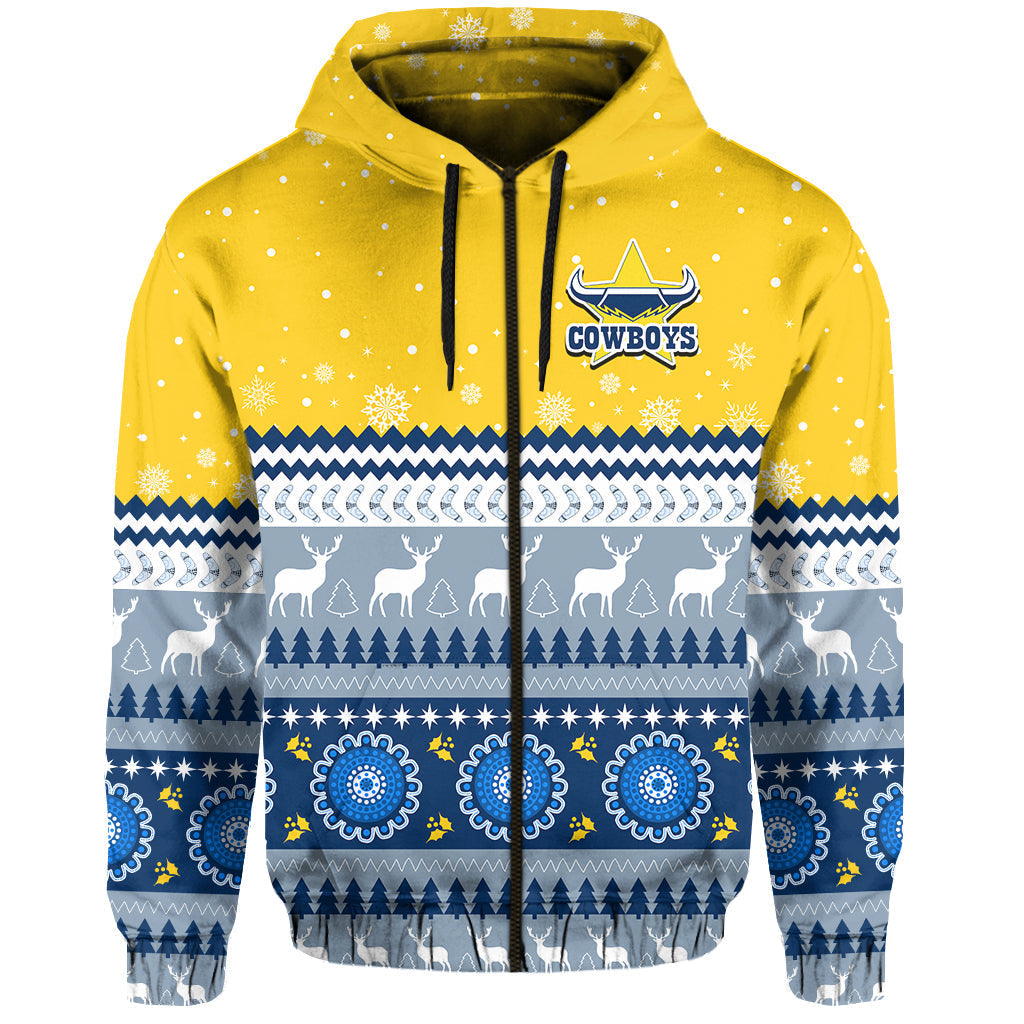 Cowboys Aboriginal Hoodie Christmas North Queensland LT13 - Vibe Hoodie Shop