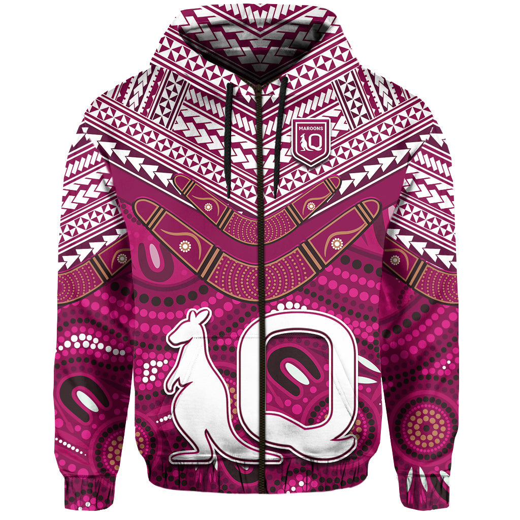 QLD Maroons Hoodie Aboriginal and Polynesia Admirable LT13 - Vibe Hoodie Shop