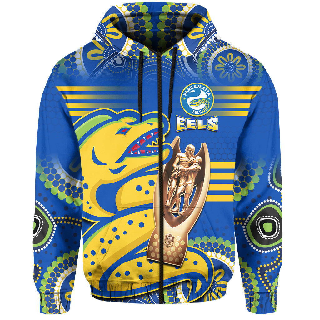 Parramatta Rugby Hoodie Eels Premiers 2022 Indigenous Artsy - Vibe Hoodie Shop
