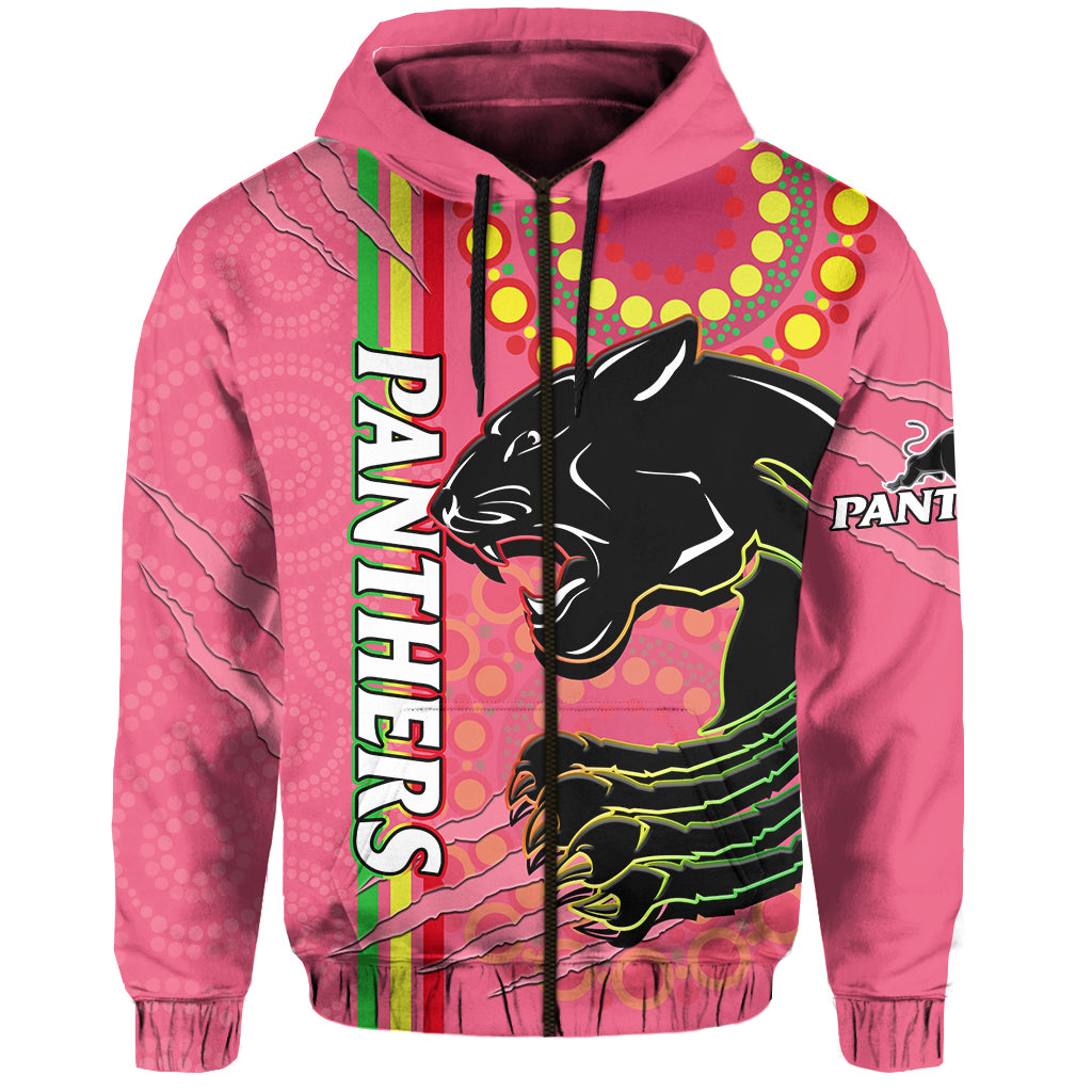 Panthers Rugby Hoodie The Mountain Men Aboriginal Art Dynamic Pink Version - Vibe Hoodie Shop