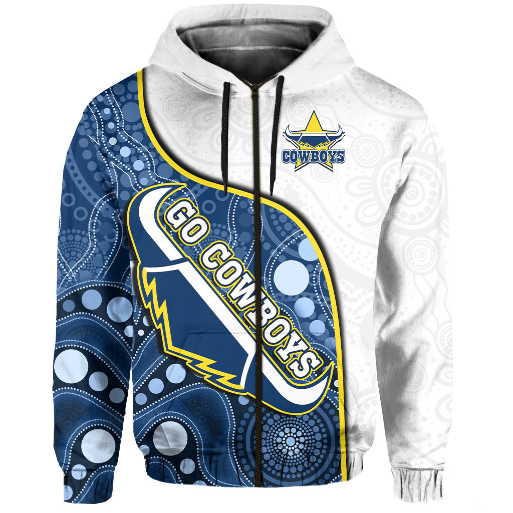 Cowboys Rugby Hoodie Indigenous Pattern 2022 Premiers Sporty Style - Vibe Hoodie Shop