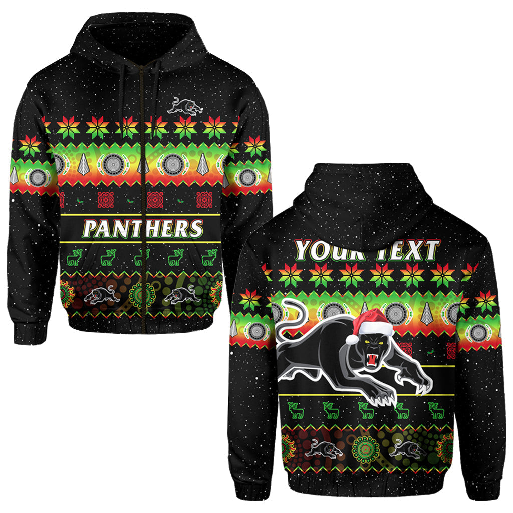 (Custom Personalised) Penrith Panthers Christmas Hoodie The Riff Aboriginal Art Merry Xmas - Vibe Hoodie Shop