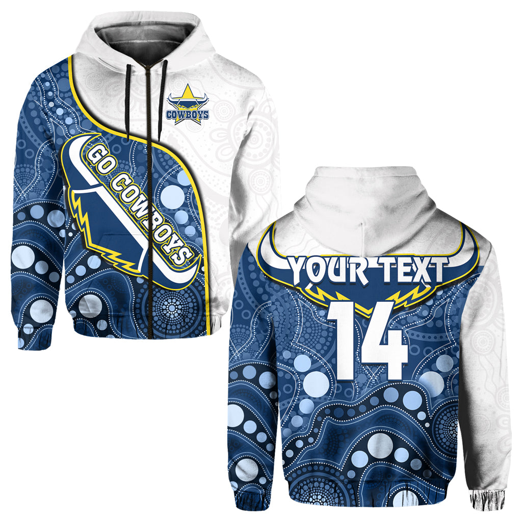 (Custom Text And Number) Cowboys Rugby Hoodie Indigenous Pattern 2022 Premiers Sporty Style - Vibe Hoodie Shop
