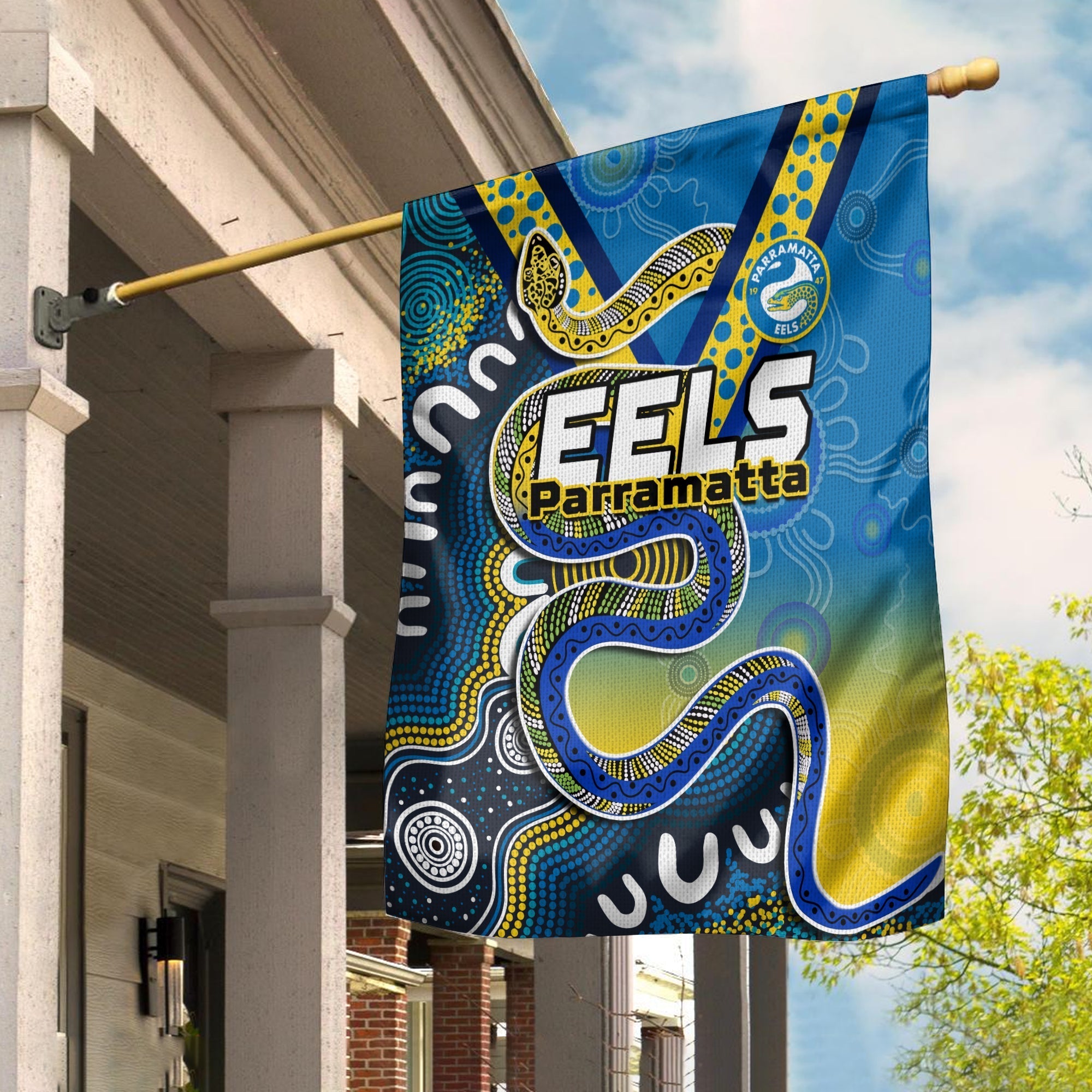 Eels Rugby Flag Aboriginal Art Sporty Style - Vibe Hoodie Shop