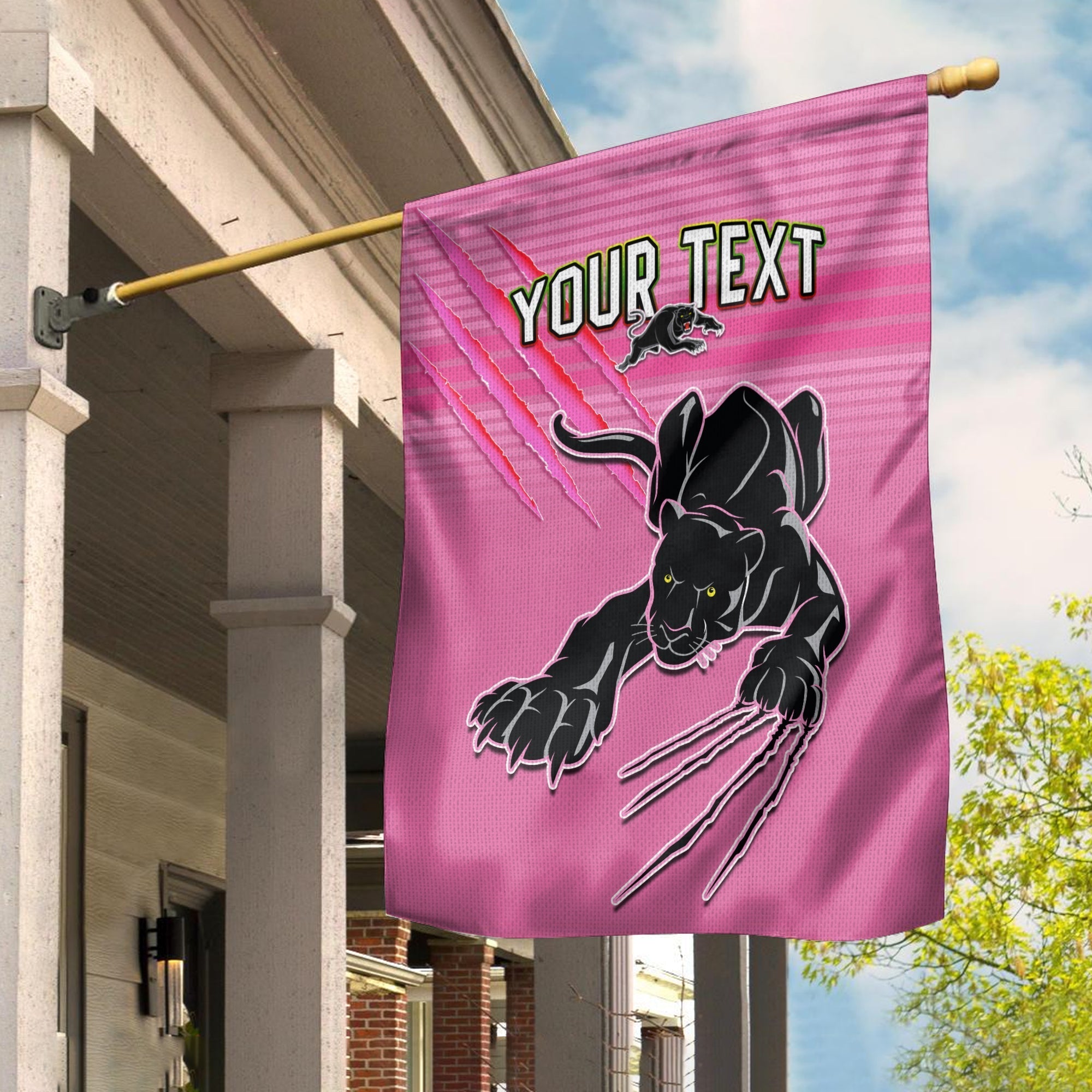 Custom Personalised Panthers Proud Flag Back to Back Premiers 2022 Version 02 Pink - Vibe Hoodie Shop