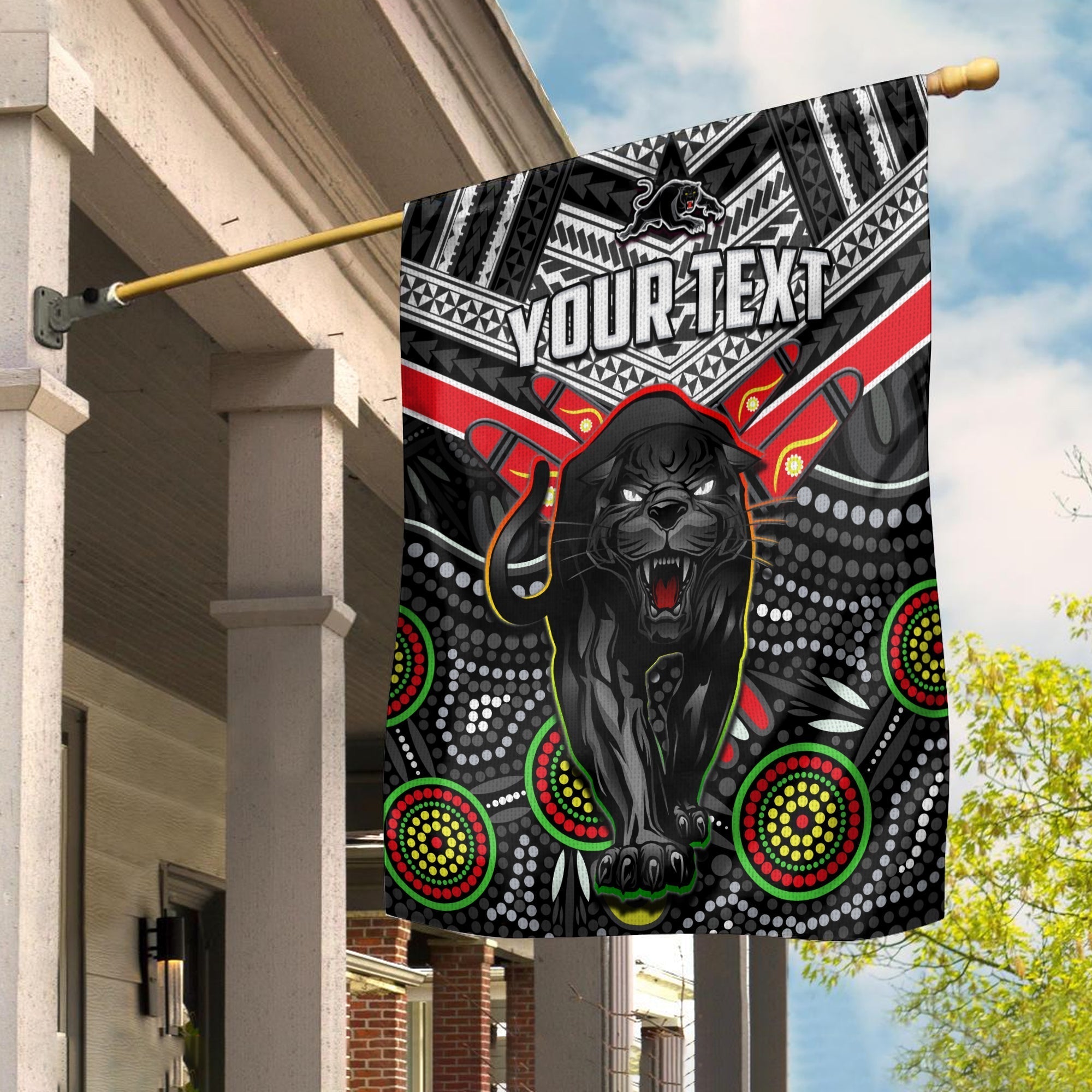 (Custom Personalised) Panthers Rugby Flag Aboriginal and Polynesia Penrith The Riff - Vibe Hoodie Shop