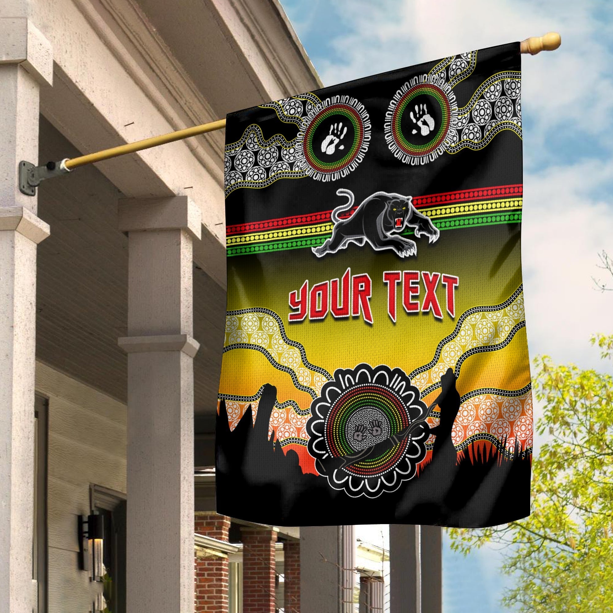 (Custom Personalised) Panthers Flag Go The Mighty Penrith Aboriginal - Vibe Hoodie Shop