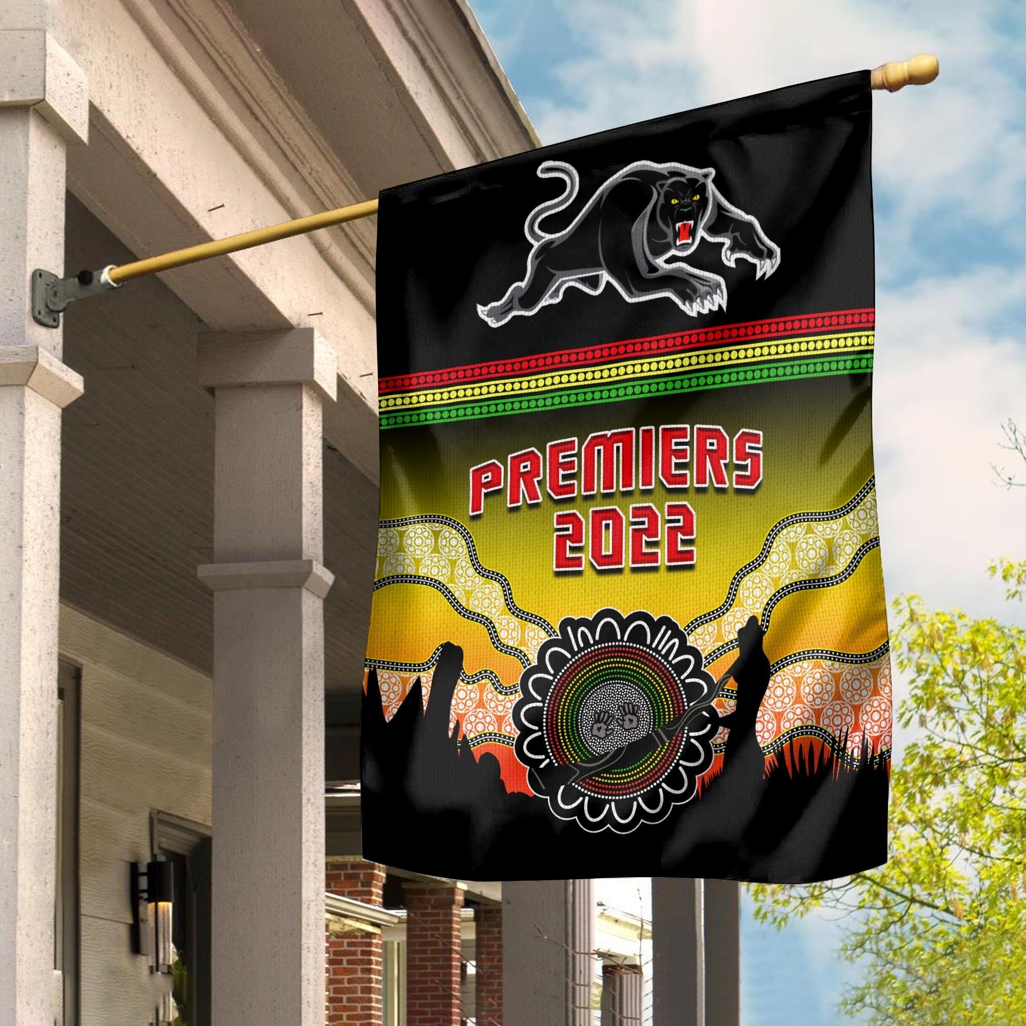 Panthers Flag Go The Mighty Penrith Aboriginal Premiers 2022 - Vibe Hoodie Shop