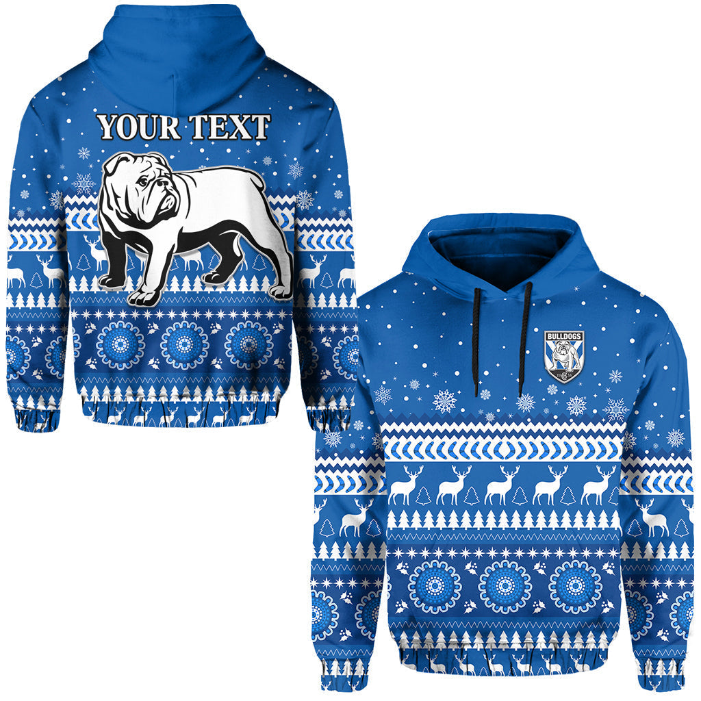 (Custom Personalised) Bulldogs Hoodie Christmas Canterbury Bankstown LT13 - Vibe Hoodie Shop