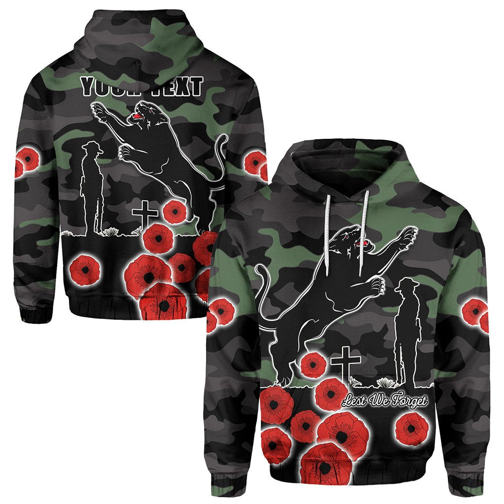 (Custom Personalised) Panthers ANZAC Day Hoodie Simple Poppy - Vibe Hoodie Shop