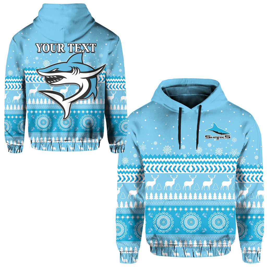 (Custom Personalised) Sharks Hoodie Christmas Cronulla Sutherland LT13 - Vibe Hoodie Shop