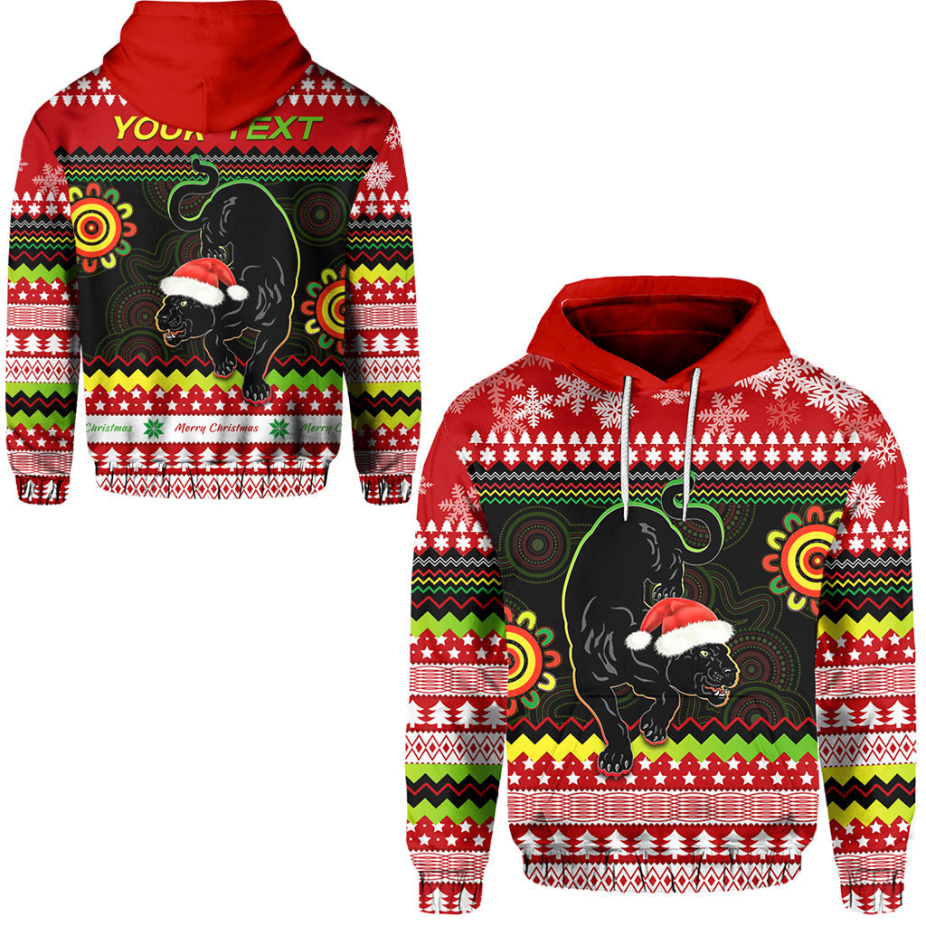 (Custom Personalised) Panthers Christmas Hoodie Penrith Snow mix Indigenous LT13 - Vibe Hoodie Shop