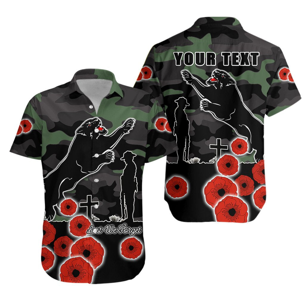 (Custom Personalised) Panthers ANZAC Day Hawaiian Shirt Simple Poppy - Vibe Hoodie Shop