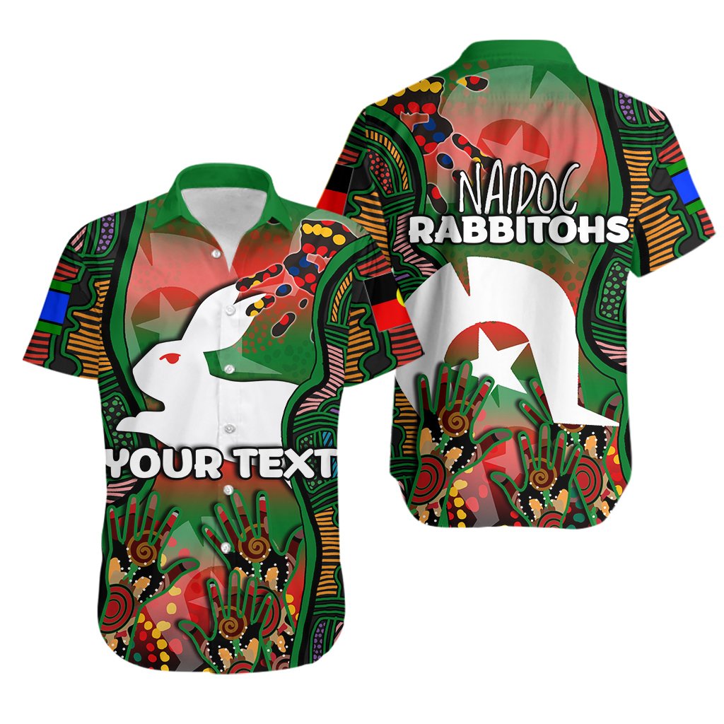 (Custom Personalised) NAIDOC Rabbitohs Hawaiian Shirt Torres Strait Islanders - Vibe Hoodie Shop