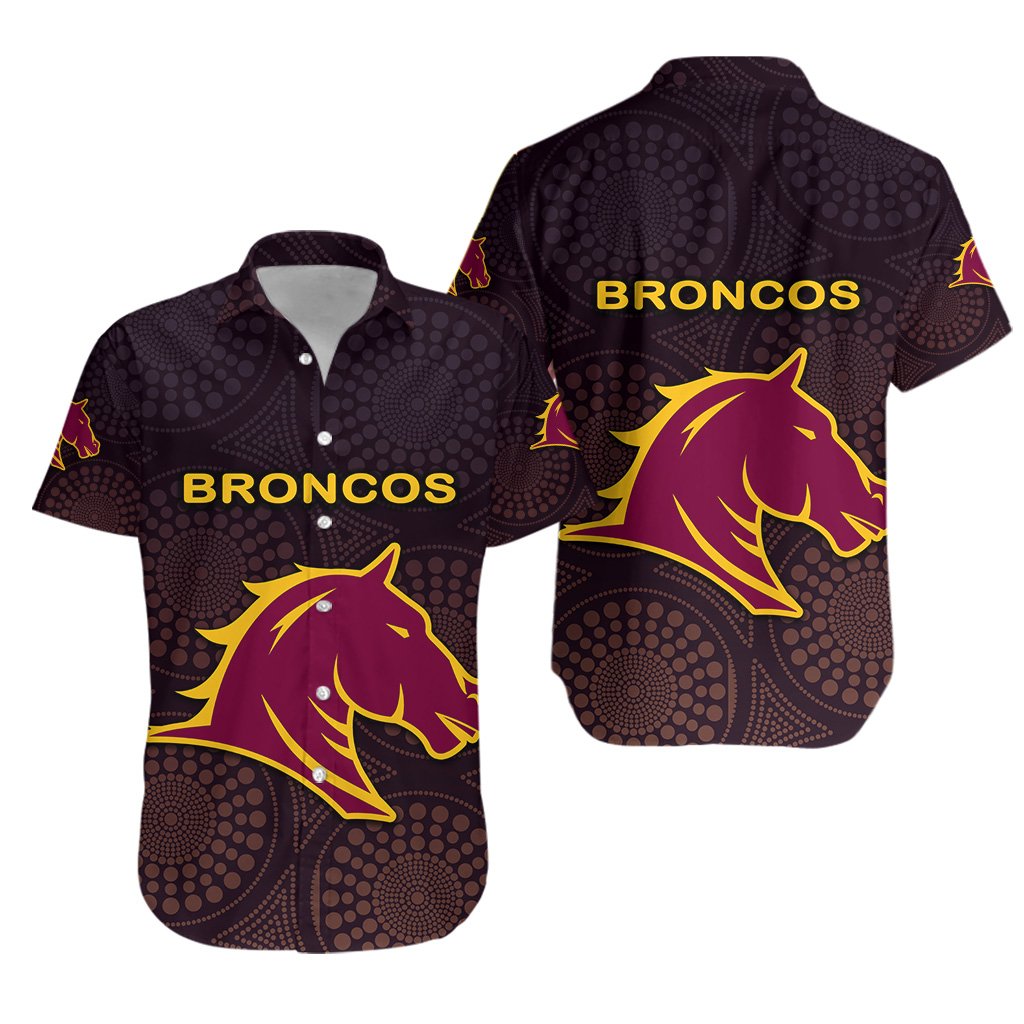 Brisbane Hawaiian Shirt Broncos Simple Indigenous - Vibe Hoodie Shop